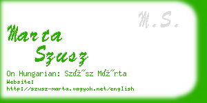 marta szusz business card